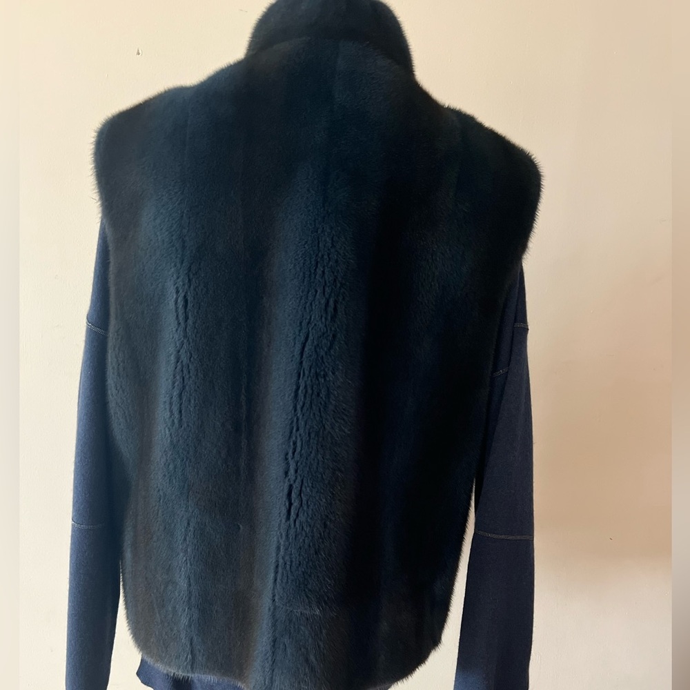 NWT Brunello Cucinelli Real Mink Reversible shearling Vest Monili Italy Size 44 - Picture 14 of 15